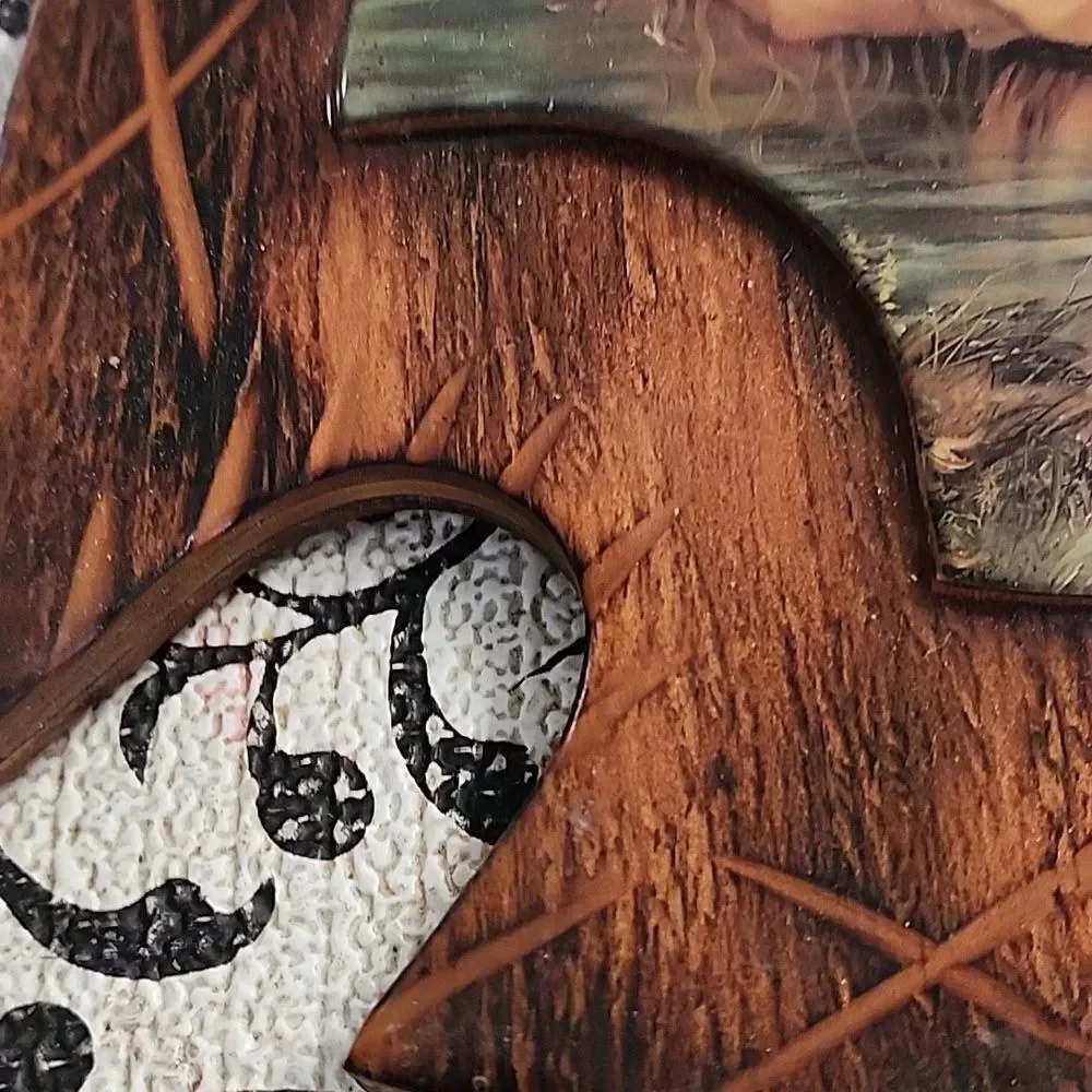 Rustic Wooden Wall Art with Nature Scene